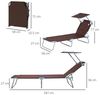 MC Star Gartenliege Sonnenliege klappbar mit Sonnenschutz Braun 187x58x36 cm, für Terrasse & Balkon Bild 3