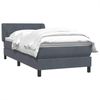 vidaXL Boxspringbett mit Matratze Dunkelgrau 80x220 cm Samt 3317548 Bild 3