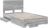 vidaXL Bettrahmen Graues Sonoma 120 x 190 cm Holzwerkstoff 3411337 Bild 5