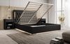 Designer Polsterbett Rio inkl. RGB, USB und Stauraum 160x200 Schwarz H4 (100kg+) Bild 4