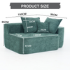 2-Sitzer Sofa, ohne Montage weiches Sofa mit Kissen und Seitentaschen, Stoff, Grün, — Bild 2