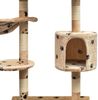 vidaXL Katzen-Kratzbaum 125 cm Beige mit Pfoten-Aufdruck 170483 Bild 3