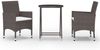 vidaXL 3-tlg. Bistro-Set Poly Rattan und Hartglas Braun 3058381 Bild 2