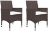 vidaXL 3-tlg. Bistro-Set Poly Rattan und Hartglas Braun 3058381 Bild 3