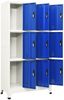vidaXL Schließfachschrank Grau und Blau 90 x 45 x 180 cm Stahl Bild 3