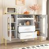 Sideboard 120x38x90 cm mit Glasfronten und Weinregal – Elegantes Design für Esszimmer und Wohnzimmer Bild 4