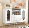 Sideboard 120x38x90 cm mit Glasfronten und Weinregal – Elegantes Design für Esszimmer und Wohnzimmer Bild 3