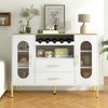 Sideboard 120x38x90 cm mit Glasfronten und Weinregal – Elegantes Design für Esszimmer und Wohnzimmer Bild 5