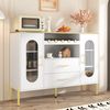 Sideboard 120x38x90 cm mit Glasfronten und Weinregal – Elegantes Design für Esszimmer und Wohnzimmer Bild 3