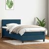 vidaXL Boxspringbett mit Matratze Dunkelblau 80x220 cm Samt 3316333 Bild 1