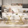 Esstisch Marmordesign MDF Holz goldene Metallbeine modern groß 200cm Esszimmer Küche Wohnzimmer Bild 2