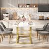 Esstisch Marmordesign MDF Holz goldene Metallbeine modern groß 200cm Esszimmer Küche Wohnzimmer Bild 4
