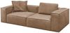 KAWOLA Sofa CARMO 3-Sitzer Leder taupe 68 x 118 x 266 cm Bild 3
