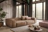 KAWOLA Sofa CARMO 3-Sitzer Leder taupe 68 x 118 x 266 cm Bild 2