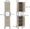 Badschrank Vionna Eiche/Schwarz 36 x 185 cm mit 2 Türen Vicco Bild 2