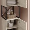 Badschrank Vionna Eiche/Schwarz 36 x 185 cm mit 2 Türen Vicco Bild 4