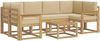 vidaXL Outdoor-Sofagarnitur mit Kissen 7 pcs Weiß und Beige 3387307 Bild 2