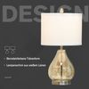 HOMCOM Tischleuchte Nachttischlampe, Ein-,Ausschalter, 1 x E27 (nicht im Lieferumfang enthalten), 2-Set Tischlampen E27 Nachttischlampe Leinen Glas Bernstein Bild 3