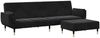 vidaXL Schlafsofa 2-Sitzer mit Fußhocker Schwarz Samt 3258154 Bild 2