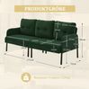 3-Sitzer-Sofa aus Cord mit Seitentasche, 171 x 72 x 80 cm, Emerald Bild 4