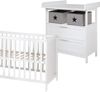 roba Kinderzimmerset 'Hamburg' 2-teilig - Bett 60 x 120 - Wickelkommode- inkl. Lattenrost - Weiß Bild 2