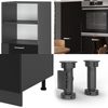 Einbauküche R-Line Schwarz Hochglanz/Anthrazit 180 cm ohne Arbeitsplatte Vicco Bild 5