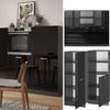 Einbauküche R-Line Schwarz Hochglanz/Anthrazit 180 cm ohne Arbeitsplatte Vicco Bild 2