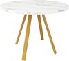 Runder Esstisch B 80 x T 80 x H 75 cm, MDF-Tischplatte in Weiß, Metallbeine in Gold, pflegeleicht Bild 5