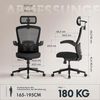 FLEXISPOT Bürostuhl Ergonomischer Büro-/Home-Office-Stuhl OC3 (mit 3D-Kopfstütze und 360°-Drehfunktion, mehrstufig verstell- & klappbaren Armlehnen), W-Design Sitzfläche, bis 180 kg, 90°–135° Neigung, BIFMA-zertifiziert Bild 2