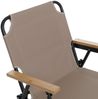 2er-Set Campingstuhl HWC-Q43, Gartenstuhl Balkonstuhl Freizeitstuhl, klappbar Bambus Metall Stoff/Textil ~ creme Bild 5