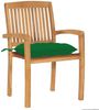 vidaXL Stapelbare Gartenstühle mit Kissen 4 Stk. Massivholz Teak 3073260 Bild 3