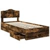 vidaXL Bettrahmen Geräucherte Eiche 90 x 190 cm Ingenieurs Holz 3413051 Bild 5
