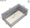 Kindereinzelbett 90×200 cm aus Spanplatte und MDF mit USB-Anschluss, Steckdose und Stauraum, grau Bild 4