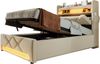 Kindereinzelbett 90×200 cm aus Spanplatte und MDF mit USB-Anschluss, Steckdose und Stauraum, grau Bild 5