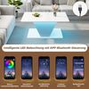 Merax Couchtisch Sonderform, Kaffeetish mit LED-Leuchten, hochglänzende Wohnzimmertisch, Sofatisch, Beistelltisch, Weiß Bild 5