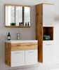 Badplaats Badmöbel Set mit Waschbecken und Unterschrank Montreal 01 60 x 35 cm Eiche mit Weiß - Waschbeckenunterschrank mit Waschbecken Bild 5