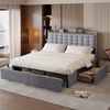 Polsterbett 160x200 cm mit USB-Anschluss, Ablage und 4 Schubladen, ohne Matratze Bild 3