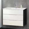 FACKELMANN KARA Waschbeckenunterschrank 80 cm breit, Weiß/Anthrazit, 2 Schubladen Bild 2