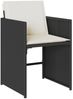 vidaXL 11-tlg. Garten-Essgruppe mit Kissen Schwarz Poly Rattan 3277913 Bild 5