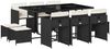 vidaXL 11-tlg. Garten-Essgruppe mit Kissen Schwarz Poly Rattan 3277913 Bild 2