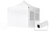 3x3 m Faltpavillon, ECONOMY Stahl 30mm, Seitenteile mit Sprossenfenstern, weiß Bild 1