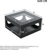 Tisch 70x70x35 cm, quadratisch, MDF, gehärtetes Glas, mit LED-Lichtstreifen und offenem Stauraum Bild 5