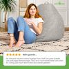Green Bean 'Home Linen' Indoor XXL Sitzsack mit EPS-Perlen Füllung, waschbar, Leinen grau, 100 x 50 x 120 cm, 300 l Bild 4