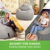 Green Bean 'Home Linen' Indoor XXL Sitzsack mit EPS-Perlen Füllung, waschbar, Leinen grau, 100 x 50 x 120 cm, 300 l Bild 3