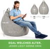 Green Bean 'Home Linen' Indoor XXL Sitzsack mit EPS-Perlen Füllung, waschbar, Leinen grau, 100 x 50 x 120 cm, 300 l Bild 5