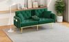 Samt Schlafsofa mit 3-fach Wippfunktion und Seitentasche, 175x80x73,5 cm, Grün Bild 4
