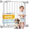 KIDIZ® Schutzgitter für Treppen | Tür, Auto Close Kindertreppengitter ohne Bohren | 90° Stop, Absperr Türschutzgitter, schwenkbare Trennwand, Treppenschutzgitter, Klemmen 102 - 115 cm GRAU Bild 5