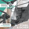 KESSER® Hängesessel Haiti 150kg Traglast, Hängestuhl 360° Drehung, Hängeschaukel Indoor-Outdoor UV-beständig & Wasserfest, Pflegeleicht, Inkl. 2 Kissen, Tragetasche, Flaschenhalter & Montage-Set Anthrazit / Anthrazit Bild 3