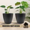 BigDean 4 Stück Blumentopf, Übertopf aus Kunststoff Blumentopf in modernem Look (Graphit, ø 24 cm) Übertopf für innen oder außen Bild 3
