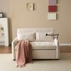 Ausziehbares Schlafsofa 2-Sitzer mit USB-Anschluss & verstellbarer Rückenlehne mit Kissen und Stauraumtaschen,multifunktionales,Beige Bild 5